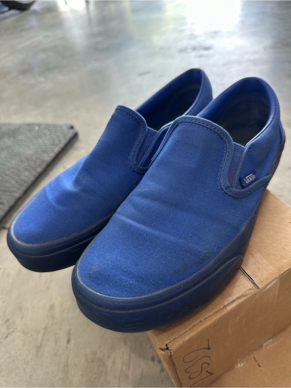 Vans Solid Royal Blue Canvas Slip-Ons 8